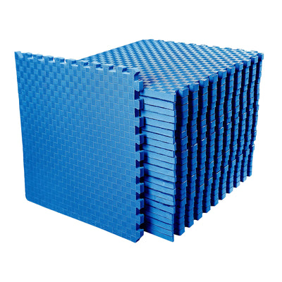 BalanceFrom Fitness 72 Sq Ft Interlocking EVA Foam Exercise Mat Tiles, Blue - VMInnovations