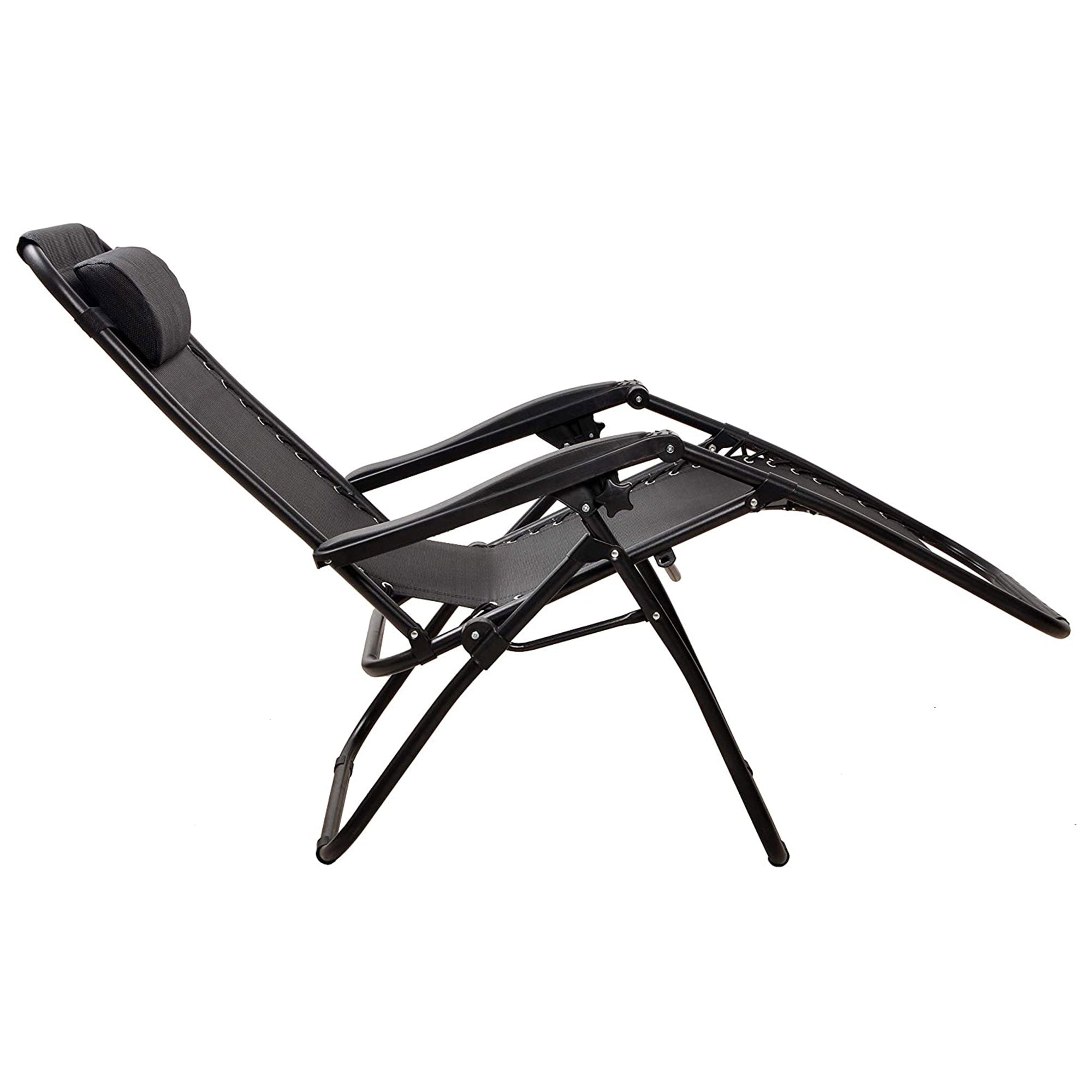 Elevon Adjustable Outdoor Zero Gravity Recliner Lounge Chair, Black, Set of 2 - VMInnovations