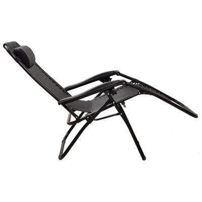 Elevon Adjustable Outdoor Zero Gravity Recliner Lounge Chair, Black, Set of 2 - VMInnovations