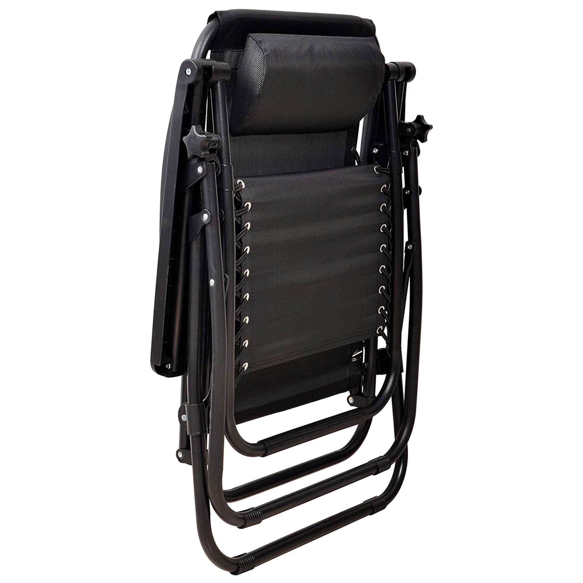 Elevon Adjustable Outdoor Zero Gravity Recliner Lounge Chair, Black, Set of 2 - VMInnovations