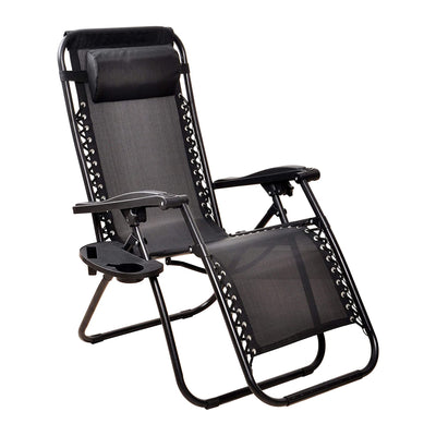 Elevon Adjustable Zero Gravity Recliner Lounge Chair for Deck,Black(Used)
