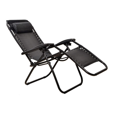 Elevon Adjustable Zero Gravity Recliner Lounge Chair for Outdoor Deck, Black - VMInnovations