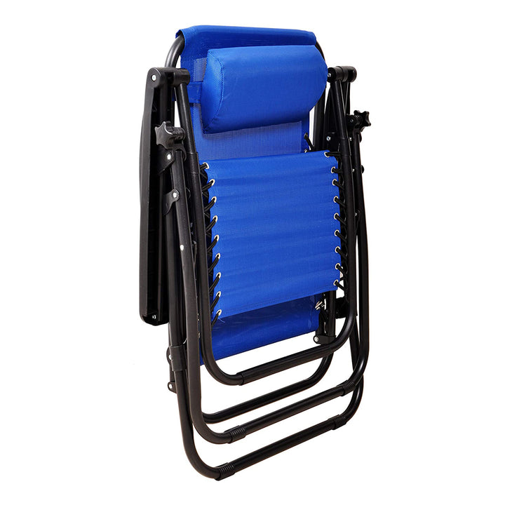 Elevon Zero Gravity Recliner Lounge Chair for Outdoor Deck, Blue (Open Box) - VMInnovations