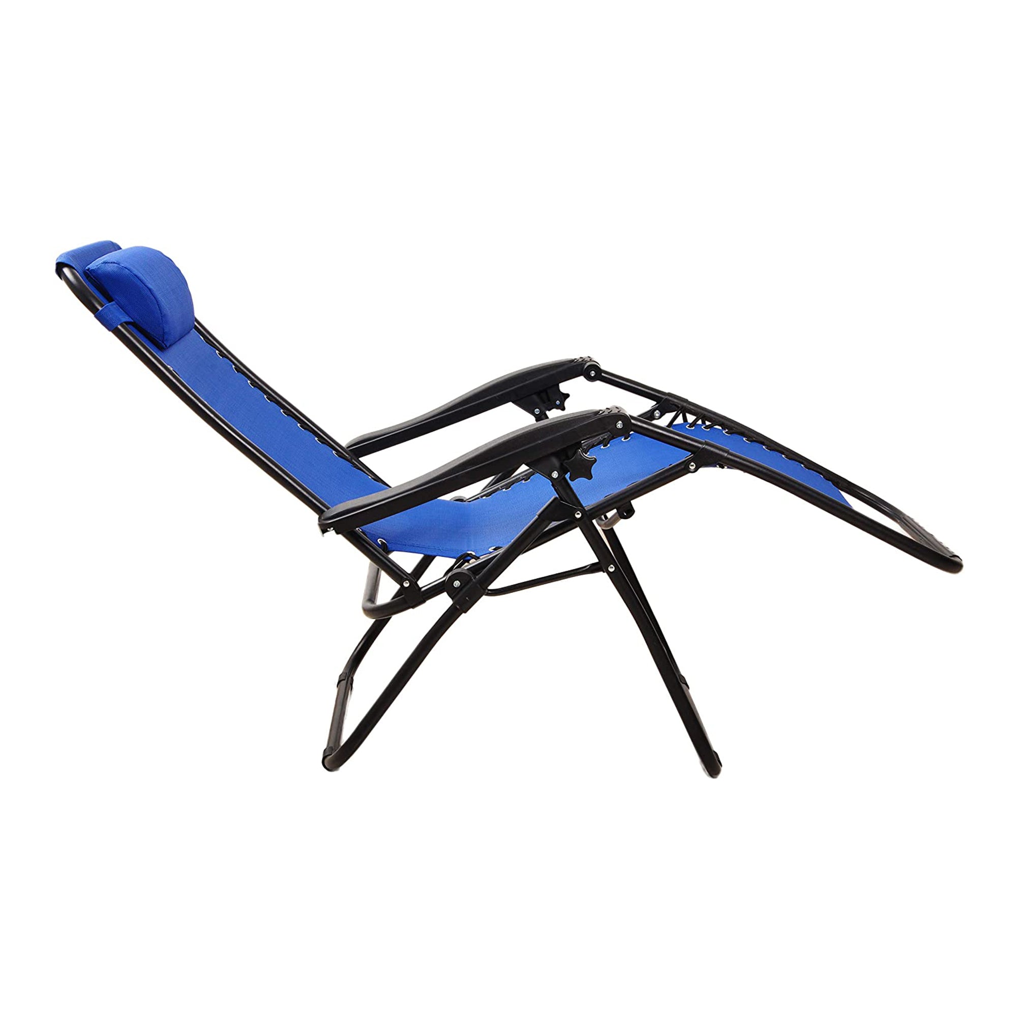 Elevon Adjustable Outdoor Zero Gravity Recliner Lounge Chair, Blue, Set of 2 - VMInnovations