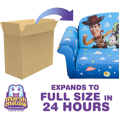 Marshmallow Furniture Kids 2-in-1 Flip Open Foam Sofa Bed, Toy Story (Open Box)