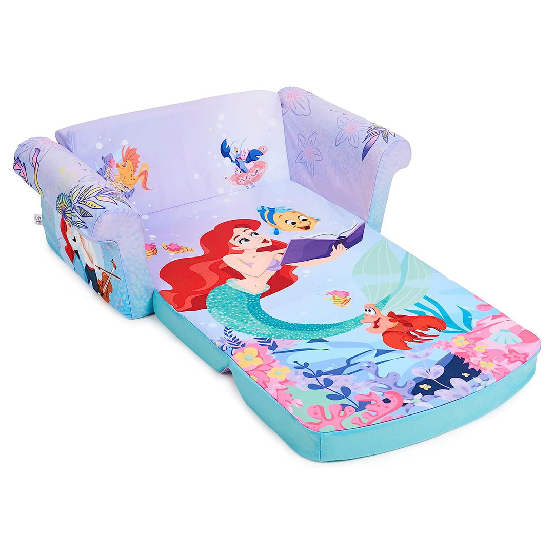 Marshmallow Furniture 2 Pack 2-in-1 Flip Open Foam Sofa Bed, The Little Mermaid