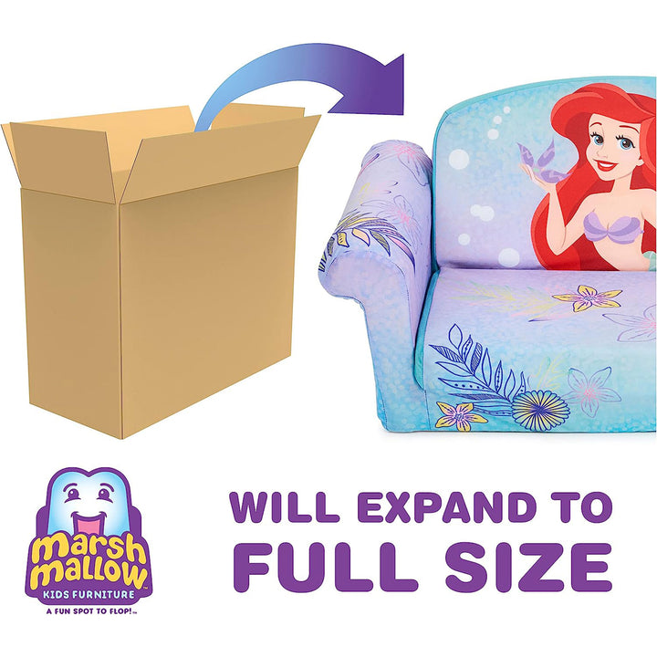 Marshmallow Furniture 2 Pack 2-in-1 Flip Open Foam Sofa Bed, The Little Mermaid