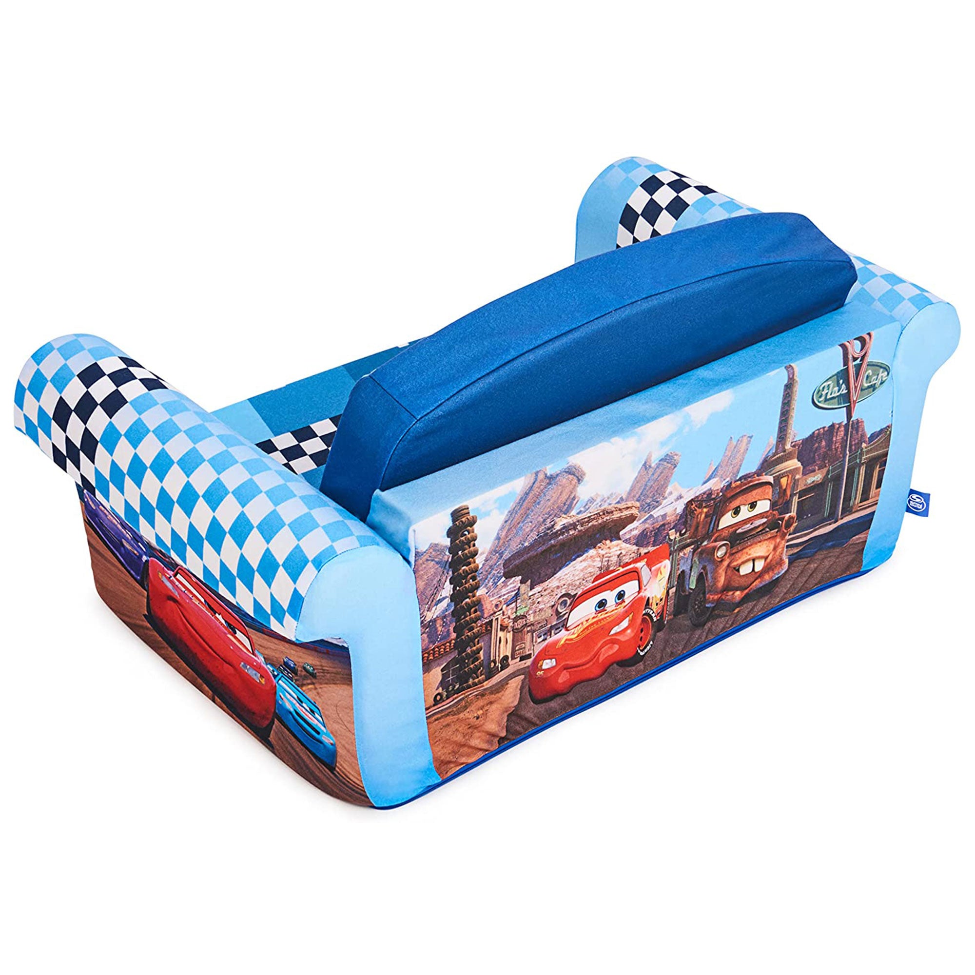 Marshmallow Furniture Kids 2-in-1 Flip Open Foam Couch Sofa Bed, Cars (Used) - VMInnovations