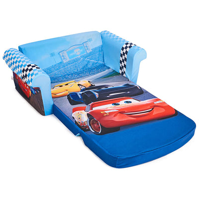 Marshmallow Furniture Kids 2-in-1 Flip Open Foam Couch Sofa Bed, Cars (Used) - VMInnovations