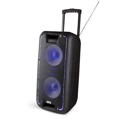 QFX PBX-100 Bluetooth Dual 10" Rechargeable Woofer Speaker w/ LED Light (4 Pack)