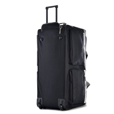33 Inch 8 Pocket U Shape Rolling Duffel Bag w/ Retractable Handle, Black (Used) - VMInnovations
