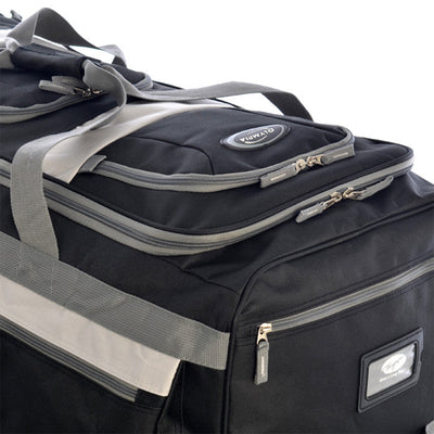 33 Inch 8 Pocket U Shape Rolling Duffel Bag w/ Retractable Handle, Black (Used) - VMInnovations