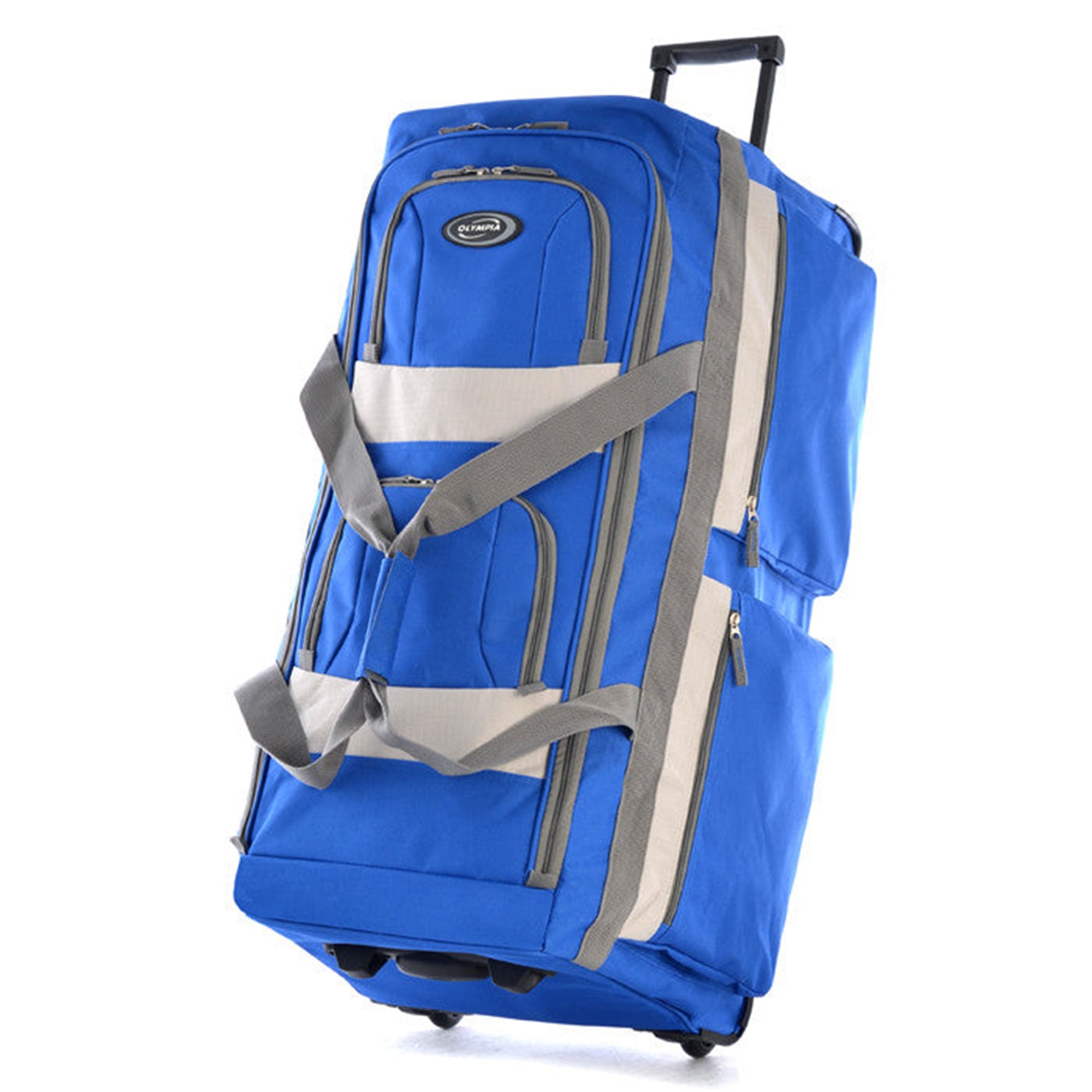 Olympia 29" 8 Pocket U Shape Rolling Duffel Bag w/ Handle, Blue (Open Box) - VMInnovations