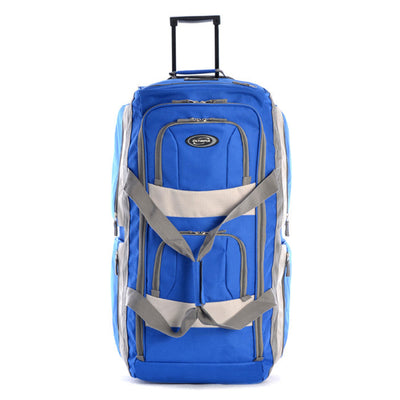Olympia 29" 8 Pocket U Shape Rolling Duffel Bag w/ Handle, Blue (Open Box) - VMInnovations