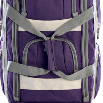 Olympia 26 Inch 8 Pocket Rolling Duffel Bag w/ Retractable Handle, (Open Box)