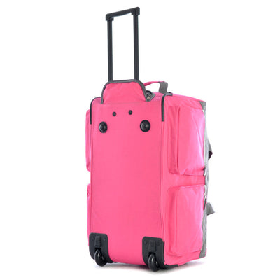Olympia 26 Inch 8 Pocket Rolling Duffel Bag with Handle, Hot Pink (Open Box)