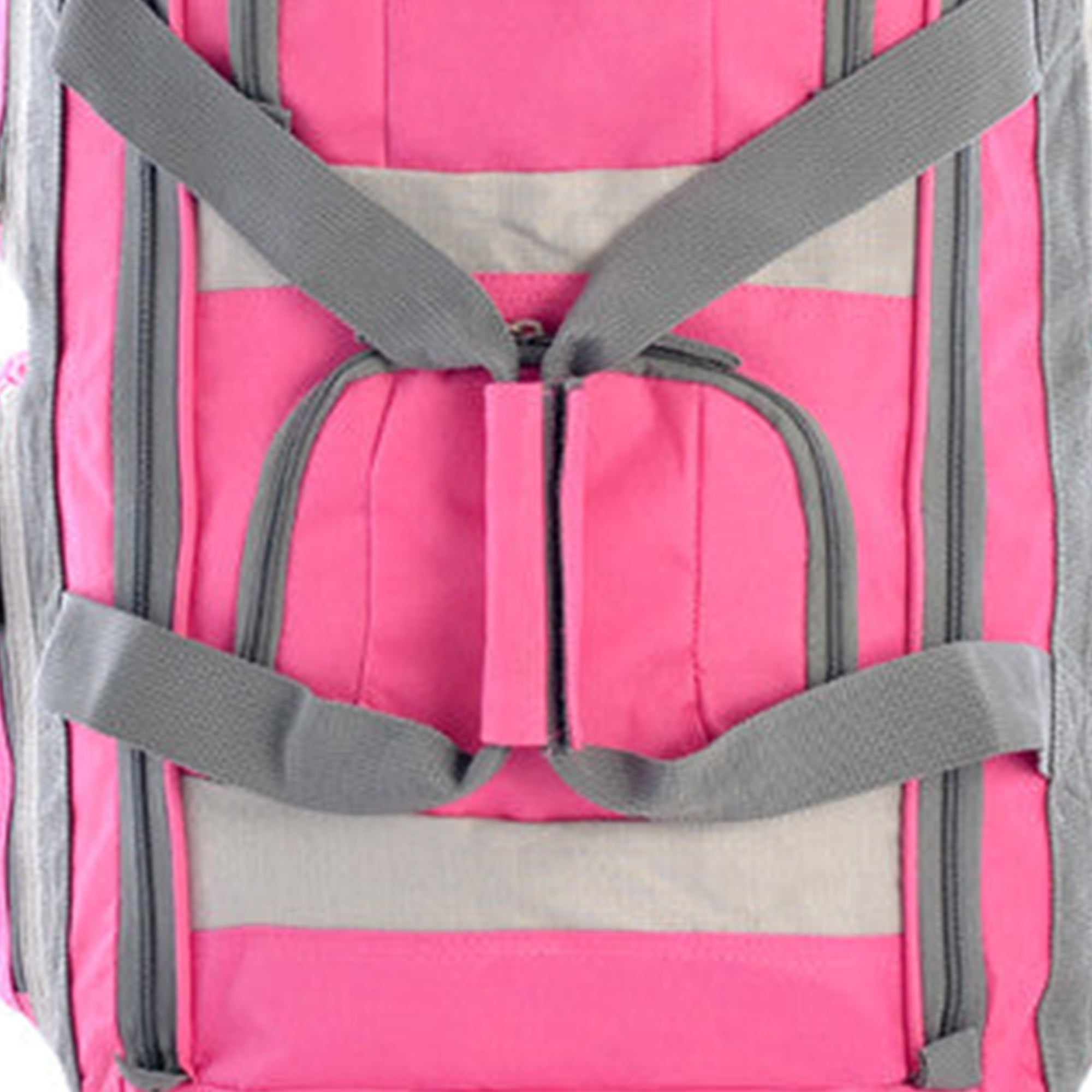 Olympia 26 Inch 8 Pocket Rolling Duffel Bag with Handle, Hot Pink (Open Box)