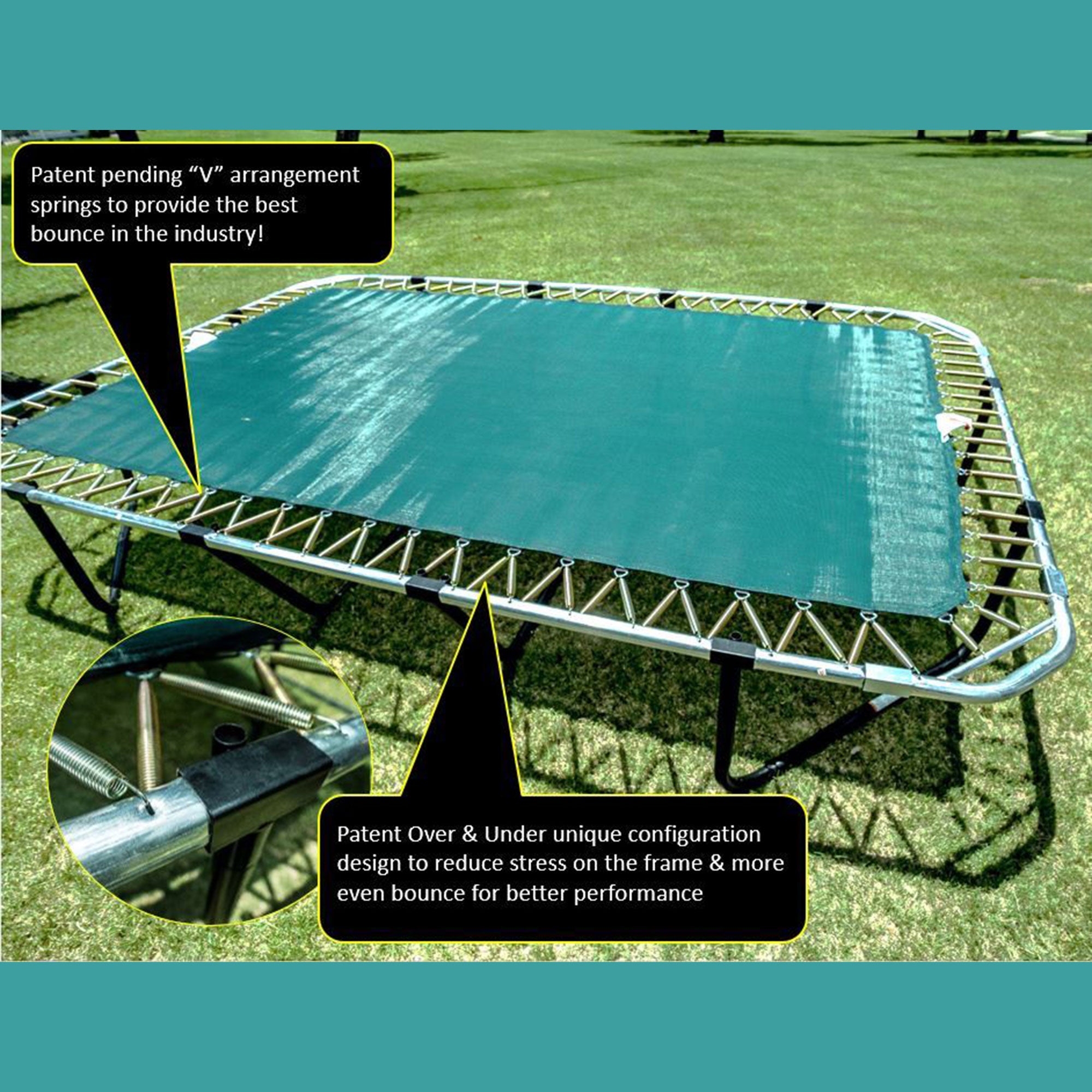 JumpKing Pro Series 10 by 16 Foot Rectangular Trampoline with Safety Enclosure - VMInnovations