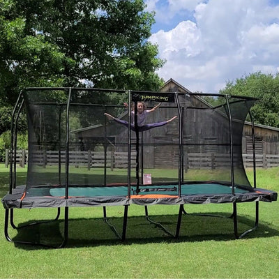 JumpKing Pro Series 10 by 16 Foot Rectangular Trampoline with Safety Enclosure