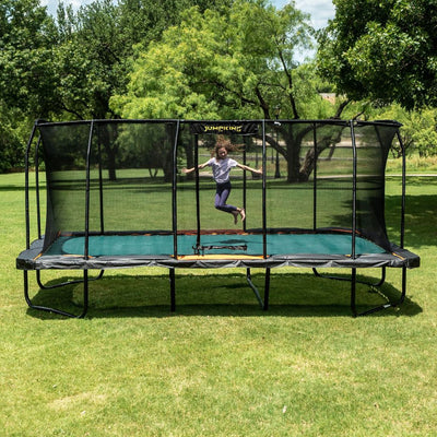 JumpKing Pro Series 10 by 18 Feet Rectangular Enclosure Trampoline, Black/Orange