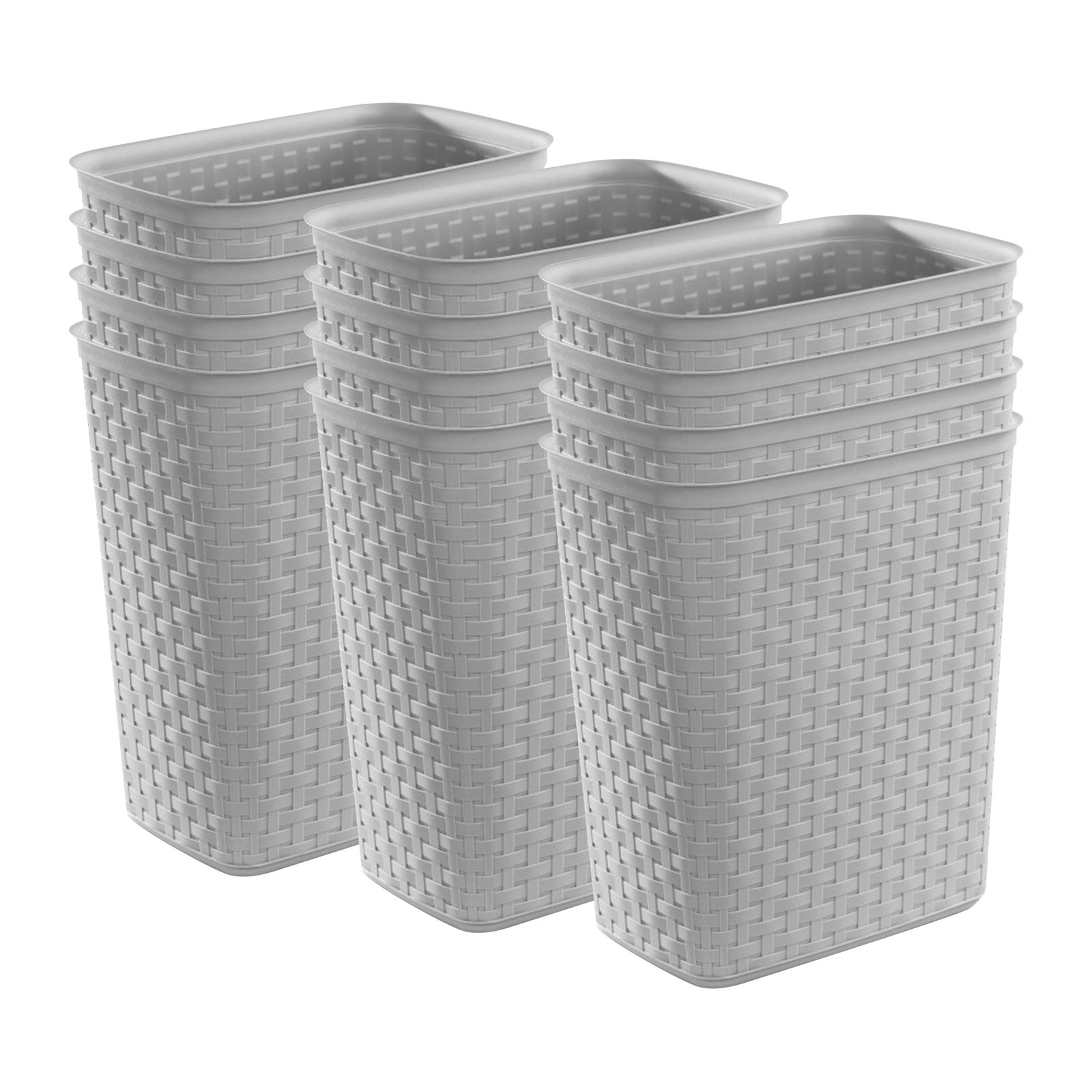 Sterilite Weave 5.8 Gallon Plastic Home/Office Wastebasket Trash Can (12 Pack) - VMInnovations