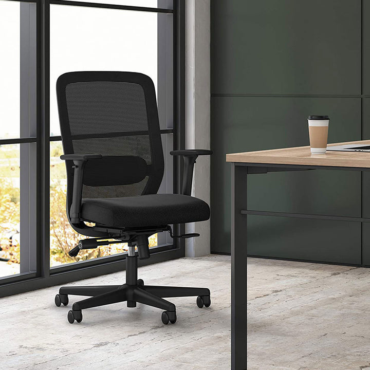 Mesh High Back Task Chair with Lumbar Support and Seat Glide, Black (For Parts)