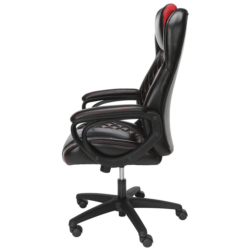 OFM ESS Collection Racing Style Leather High Back Office Chair, Red (Open Box)