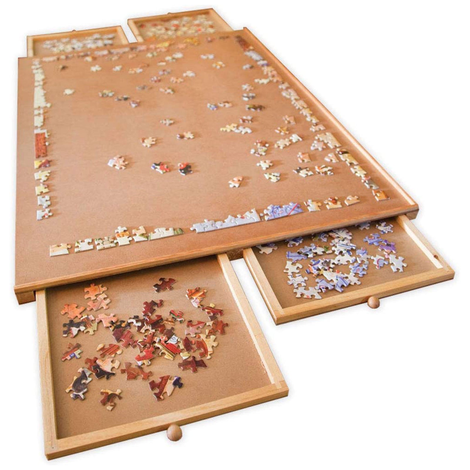 Bits and Pieces Jumbo 1500 Piece Puzzle Plateau with Storage Drawers (Open Box) - VMInnovations