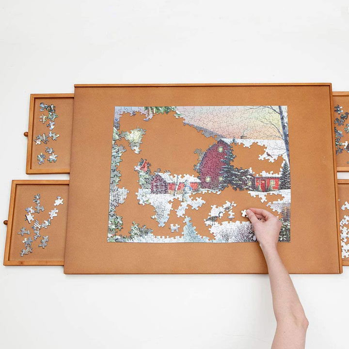 Bits and Pieces Jumbo 1500 Piece Puzzle Plateau with Storage Drawers (Open Box)