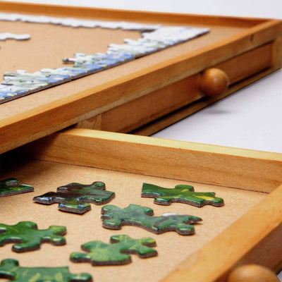 Bits and Pieces Jumbo 1500 Piece Puzzle Plateau with Storage Drawers (Open Box) - VMInnovations