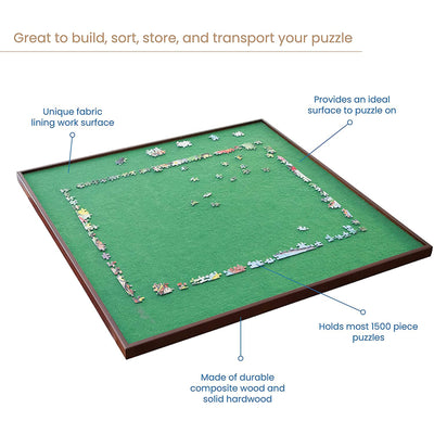 Bits and Pieces Square 1500 Piece Jigsaw Puzzle Board Spinner, 34 Inch Surface