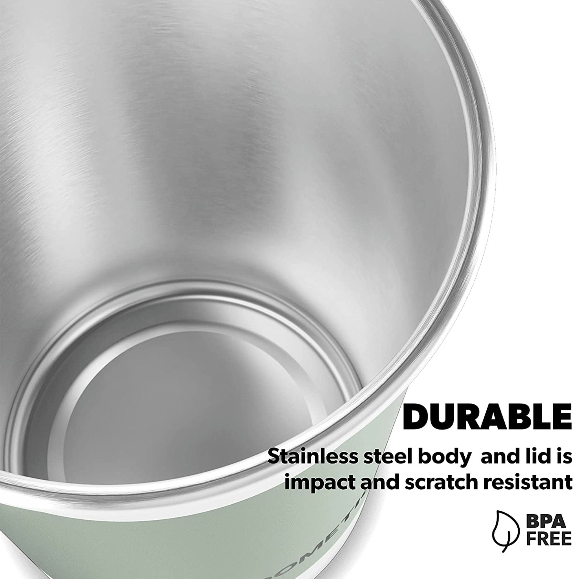 Dometic CUP50 17 Ounce Stainless Steel Stackable Drinking Cup, Moss (4 Pack)