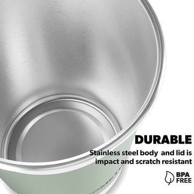 Dometic CUP50 17 Ounce Stainless Steel Stackable Drinking Cup, Moss (4 Pack)