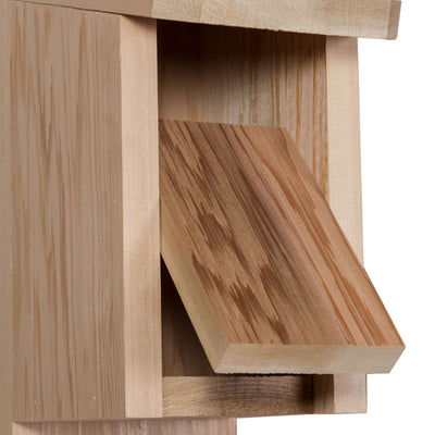 All Things Cedar Bluebird Nesting Bird House with Pivoting Door and Landing Roof