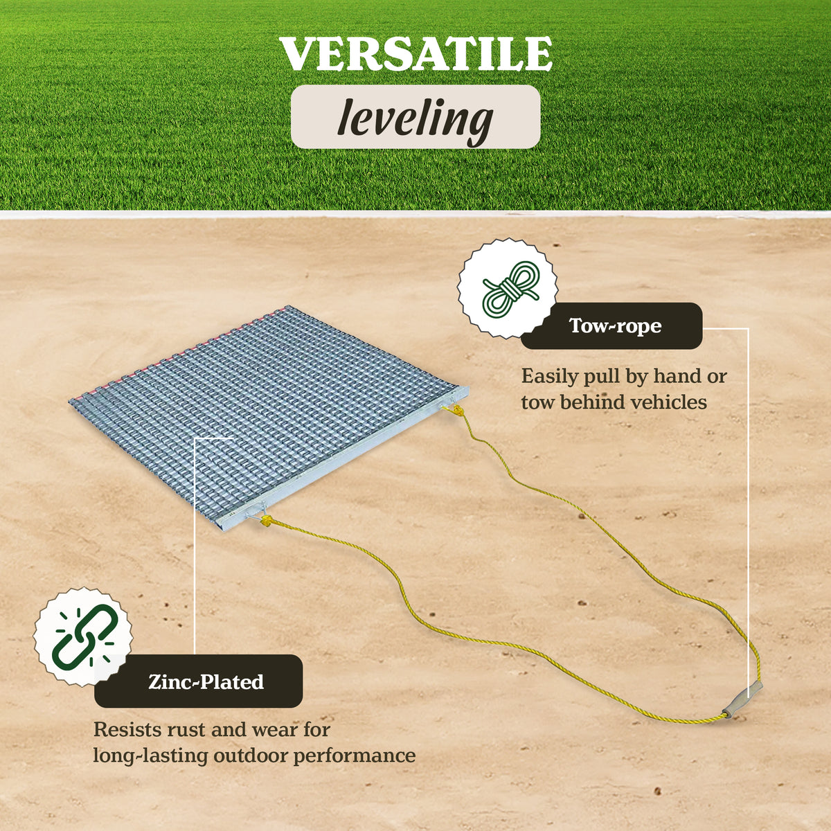 Yard Tuff ATV/UTV 3 x 5 Foot Zinc & Steel Field Leveling Drag Mat (Open Box)