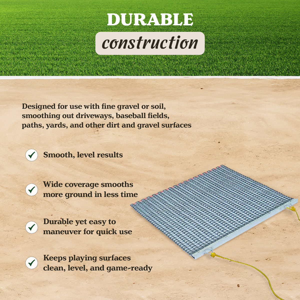 Yard Tuff ATV/UTV 3 x 5 Foot Zinc & Steel Field Leveling Drag Mat (Open Box)