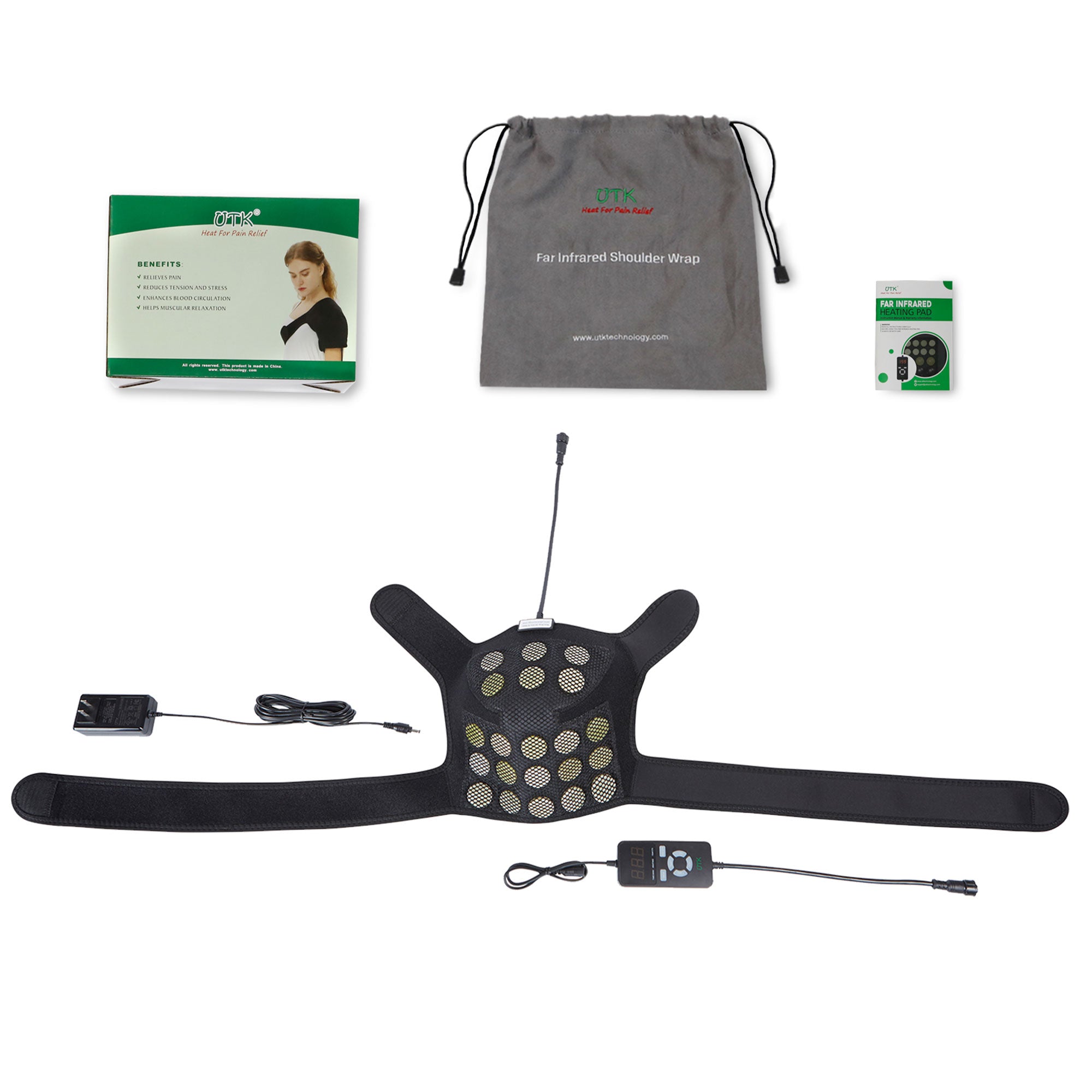 UTK Jade Stone Infrared Shoulder Pain Relief Heating Pad w/Controller(For Parts)