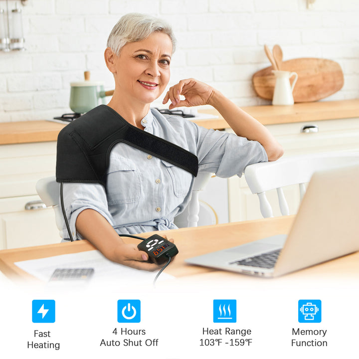 UTK Jade Stone Shoulder Pain Relief Heating Pad w/ Smart Controller (Open Box) - VMInnovations