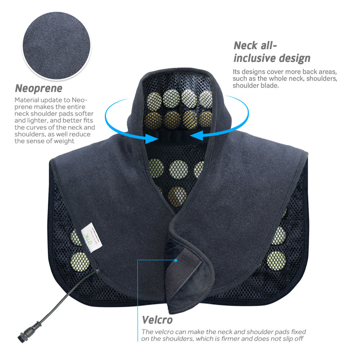 Neck and Shoulder Natural Jade and Tourmaline Stone Heating Pad Wrap (Used) - VMInnovations