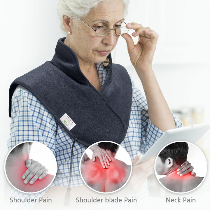 Neck and Shoulder Natural Jade and Tourmaline Stone Heating Pad Wrap (Used) - VMInnovations