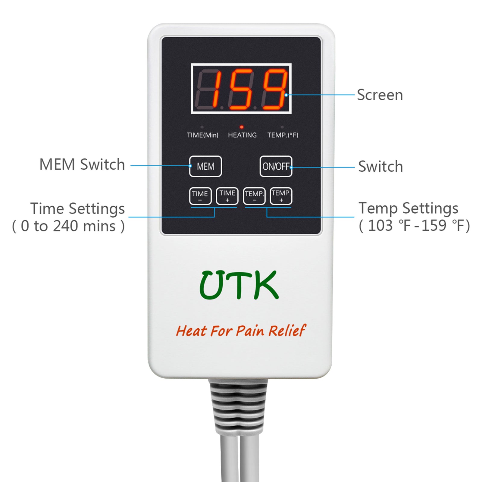 UTK H11M2 21x31 In Tourmaline Jade Matrix Far Infrared Heating Pad (Open Box) - VMInnovations