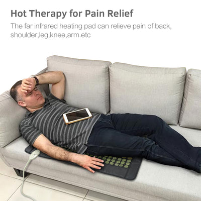 UTK 38 x 21 Inch Far Infrared Heating Pad w/ Natural Jade and Tourmaline Stones - VMInnovations