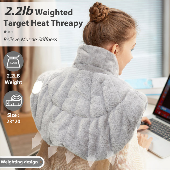 Nalax Neck & Shoulders Pain Relief Heating Pad Wrap w/6 Heat Levels (Open Box) - VMInnovations