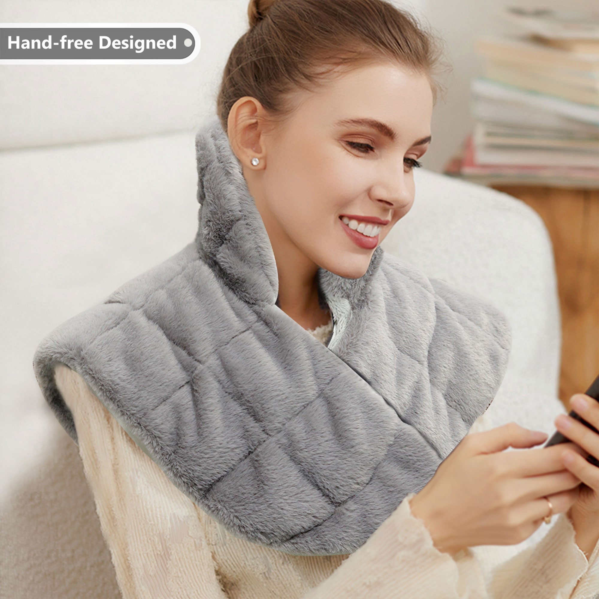 Nalax Neck & Shoulders Pain Relief Heating Pad Wrap w/6 Heat Levels (Open Box) - VMInnovations
