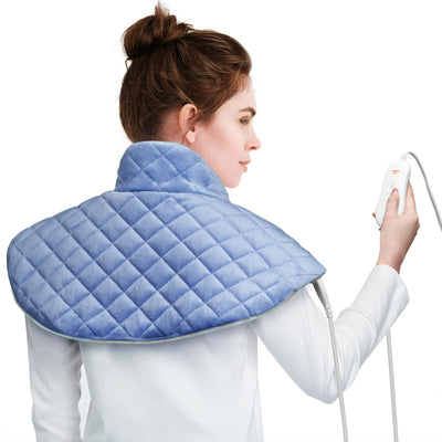 nalax  Neck/Shoulders Pain Relief Heating Pad Wrap w/6 Heat Levels, Light Purple - VMInnovations