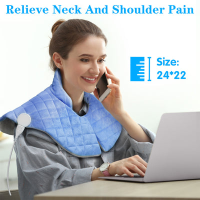 nalax  Neck/Shoulders Pain Relief Heating Pad Wrap, Light Purple (Used) - VMInnovations