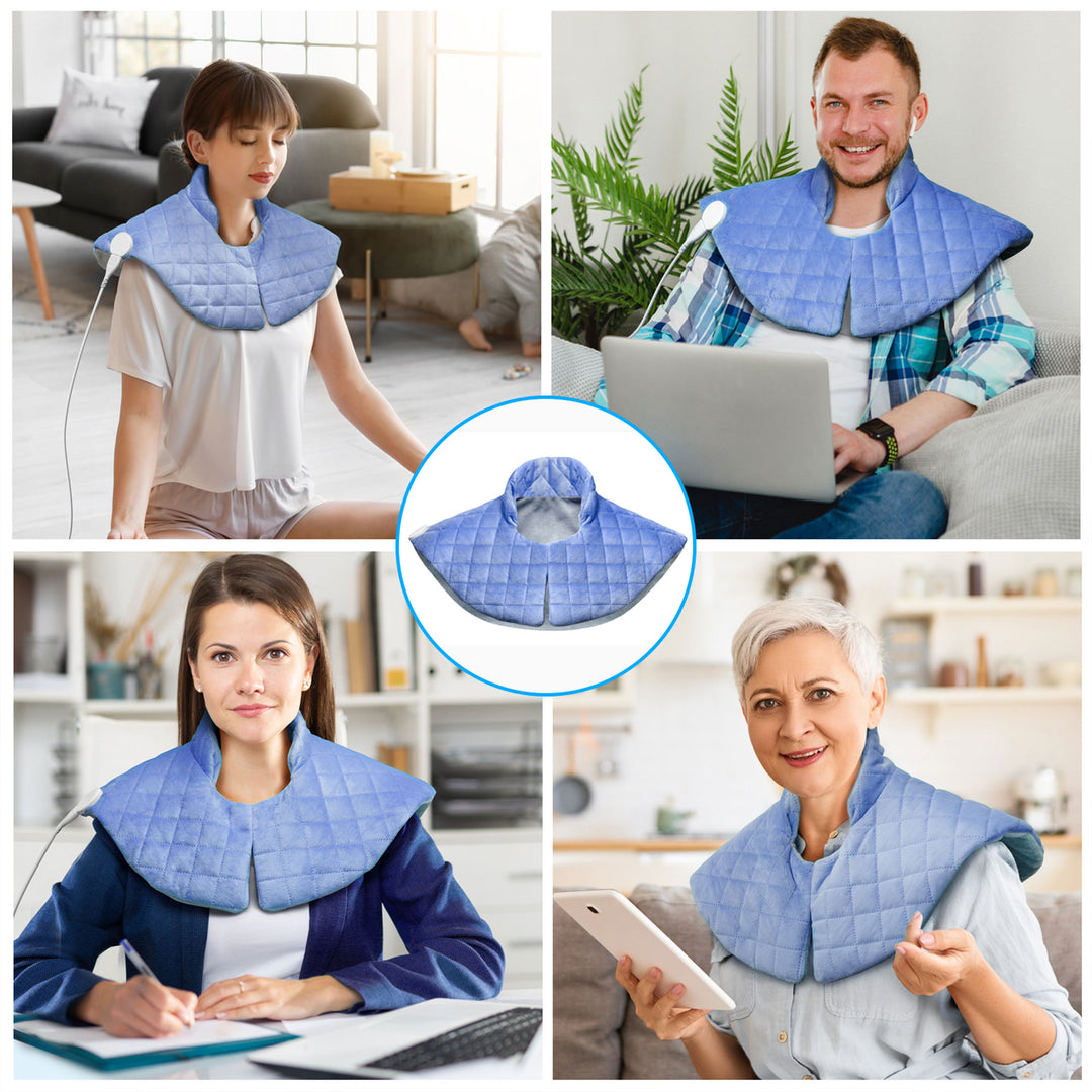 nalax  Neck/Shoulders Pain Relief Heating Pad Wrap, Light Purple (Used) - VMInnovations