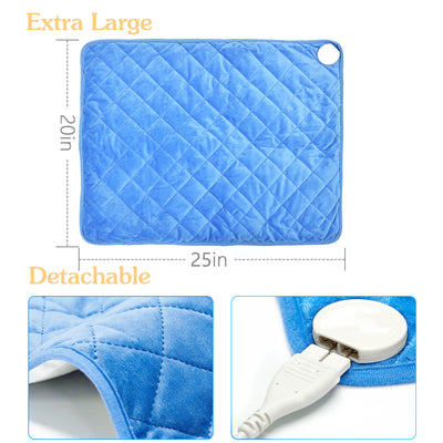 nalax Auto Off Electric Pain Relief Heating Pad w/6 Heat Settings, Blue (Used) - VMInnovations