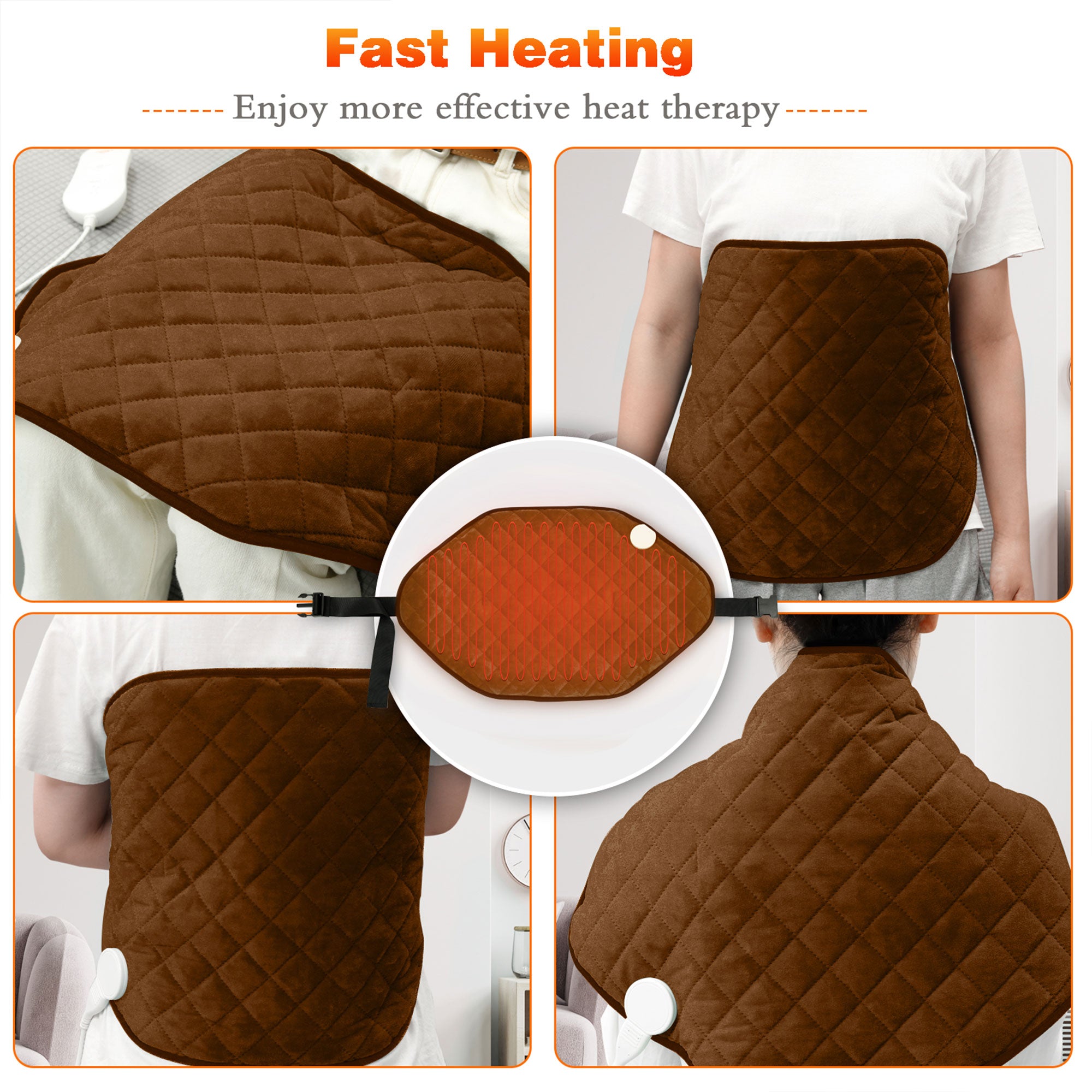 Nalax Lower Back Heating Pad w/ Adjustable Strap and Auto Shut Off (Open Box) - VMInnovations