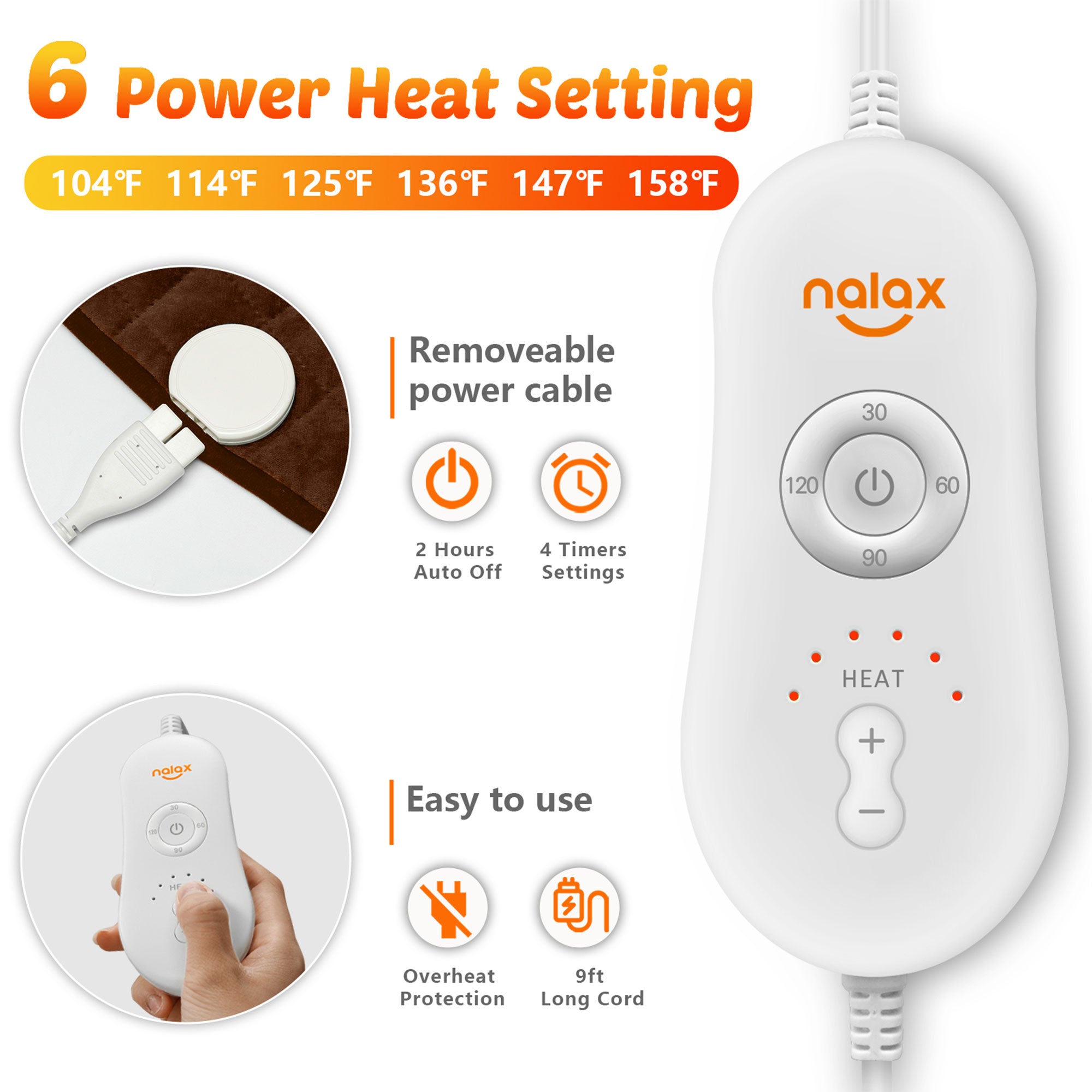 Nalax Lower Back Heating Pad w/ Adjustable Strap and Auto Shut Off (Open Box) - VMInnovations